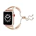 Produktbild QHJ Für Apple Watch Serie Armband 3 2 1 42mm,Hollow Stainless Girl Retro Armbandarmband (Rose Gold)