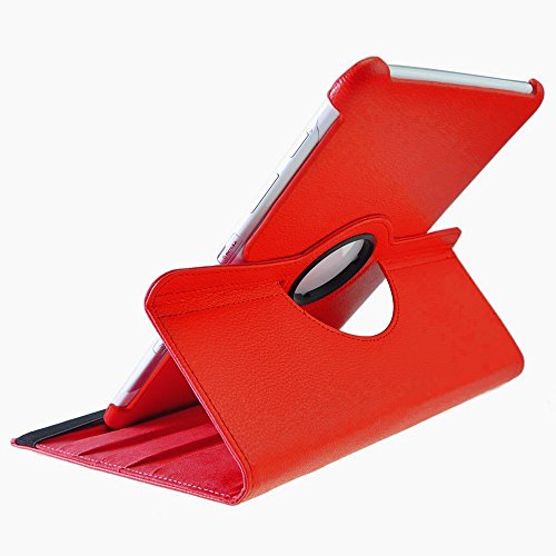COOVY® 360° ROTATION COVER FÜR SAMSUNG GALAXY TAB 10.1 N GT-P7500 GT-P7501 GT-P7510 GT-P7511, TAB 2 10.1 GT-P5100 GT-P5110 SMART HÜLLE TASCHE ETUI CASE SCHUTZ STÄNDER Farbe rot - 3