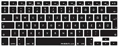 MiNGFi Hungarian Keyboard Cover for MacBook Pro 13" 15" 17" Aluminum Unibody and MacBook Air 13" European/ISO Keyboard Layout Silicone Skin - Black