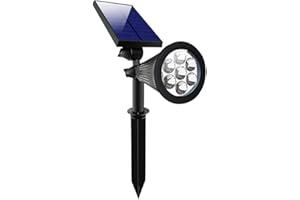 DAMASTOREITALIA Faretto a led con pannello solare da esterno per giardino orientabile 3w 200 lumen luce con picchetto lampada proiettore spot (3W - luce calda - solare)