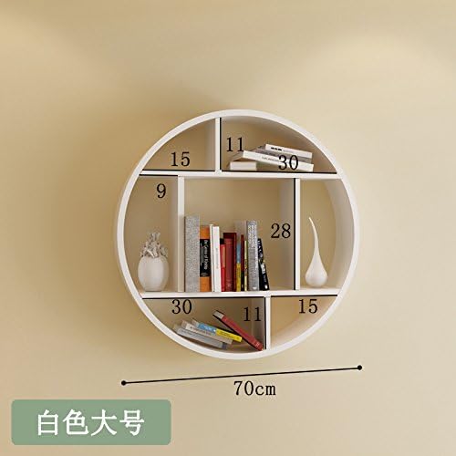 Wall Bookshelf Living Room Wall Shelves Bedroom Wall Decoration Wall Partition Baffle Creative Lattice Paint, White Large (High-End Export Type)
