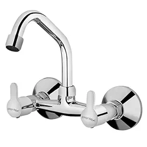 Plantex FLO-814 Brass 360 Degree Rotation Kitchen Bathroom Faucet, Silver, Chrome Finish