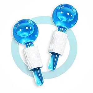 ND MARKETING Ice Globes, Cooling Crystal Roller Balls with Handle, Facial Massage Tools for Face and Neck Eye circle, Skin Depuffing