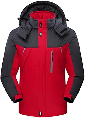 Ddstar Mens Fleece Jacket Windproof Waterproof Zip Front Warm Winter Coats for Men Waterproof Red XXS