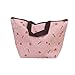 Moin®Portable Lunch Box Bag Tote Insulated Cooler Carry Bag for Travel Picnic 32*12*22cm Pink Cherry
