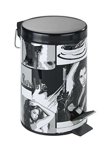 WENKO 21389100 Kosmetik Treteimer Groovy, Fassungsvermögen 3 L, Metall, 17 x 25 x 17 cm, Mehrfarbig - 2