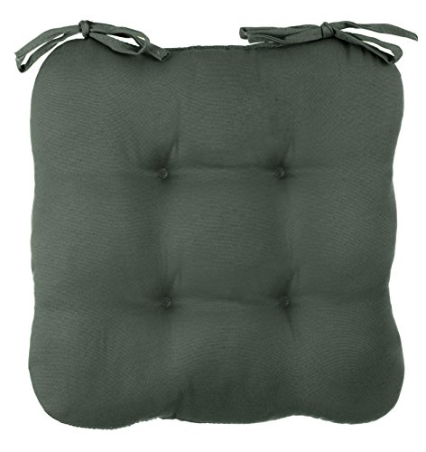 Sitzkissen Dekokissen Stuhlkissen Zierkissen Gartenkissen 4er Steppung – Größe: ca. 38 x 38 cm – 2er Vorteilspaket – anthrazit - 2