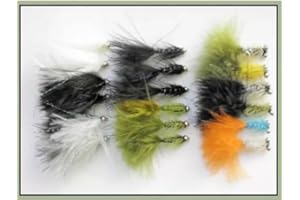 TROUTFLIESUK BARBLESS Trout Flies, Lures, 18 Pack, Cats Whiskers, Damsels, Humongous, Size 10, Fishing