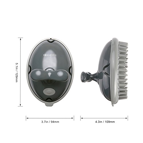 MARNUR Kopfhaut Massagegerät 3-in-1 haar head Kopf Scalp massage elektrische batteriebetrieb handgehalten Vibration Bürste mit DREI verschiedenen Zubehörteil, luffa handschuhe vielseitig einsetzbar für Dusche und Badewanne für Auto Office Zuhause Use - 8