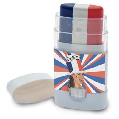 Rubie's Rubies JF07101 - Stick 3 bâtons - Fan - Bleu/Blanc/Rouge (France)