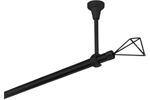 MDEKOR Bastone per tende nero, 140 cm, 1 binario, 19 mm, in metallo, fissaggio a soffitto, SPACE