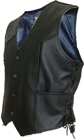 MBS LEATHER FASHION SIDE LACES CLASSIC VINTAGE WAISTCOAT VEST L