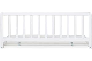 Geuther Barrière De Lit – Barrière De Sécurité Enfant Lit en Bois De Hêtre – Barrière Lit Bébé – Barrière De Lit Adulte – Barrière Pliable Solide Et Esthétique (White, 90x38 cm)