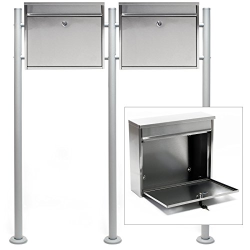 Preisvergleich Produktbild Briefkasten Set Wandbriefkasten V13 Stahl lackiert Doppelt