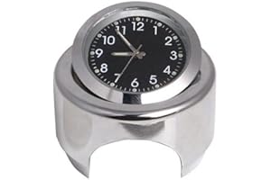 XLKJ Orologio Moto,Motocicletta Orologio Quadrante Rotondo,Moda Impermeabile Orologio Manubrio,con Tampone Antivibrante,Effetto Fluorescenza