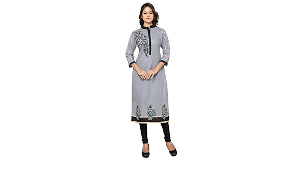 StAnd Collar Wedding Kurti In Cotton 