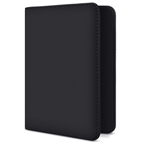 WorCord Funda de Pasaporte, Cartera, Porta Pasaportes, Cuero PU con Protección Ultra Delgado para Cédula de Identidad Tarjetas de Crédito Pasaporte, Carné de Conducir, Múltiples Ranuras - Negro