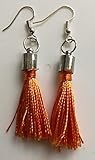  Quastenohrringe Ohrhänger Ohrringe Hippie Boho orange