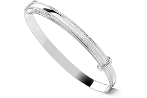 Old English Jewellers Sterling Silver Expanding Baby Bangle - Bevelled Edge