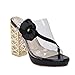 Produktbild DFMNE Sandalen für Party, Königin, Frauen, Mädchen, Damen, Hochzeit, Frühling, Sommer, Tanz, Kristall, Casual Dicker Absatz Römische Schuhe Mode 2019, Schwarz - Schwarz - Größe: 37 EU