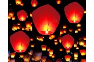A Liittle Tree-20 Eco-Friendly Chinese Flying Sky Lanterns (Red)