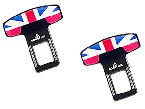 Set of 2 Black Color Car Safety Alarm Stopper Null Insert Seat Belt Buckle Clip for All Cars