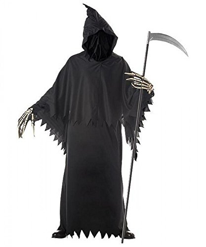 Herren Kostüm Gevatter Tod mit Maske Gr L-XXL Sensenmann Halloween Horror Geist