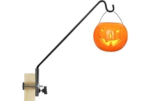 MIXXIDEA Heavy Duty Metal Plant Hook, 360° Rotatable & Length Adjustable, Supports Bird Feeders, Planters, Wind Chimes & More, Max 40 lbs, Fits Rails Up to 2.5 Inch Thick