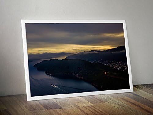 Marlborough Sound at dawn, South Island, New Zealand. Beautiful Seascape Landscape Wall Art Large Oversized Photo - Artwork Supplied Mounted and Ready to Frame for Living Room, Kitchen or Office