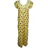 Indiatrendzs Women Nightgown Nighty Hosiery Long Beautiful Zip Neck Loose Fit Cool Housedress