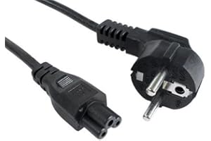 RUKAUF Kabel sieciowy do notebooka, wtyczka z zestykiem ochronnym, kabel zasilający 1-1,5 m, 3-biegunowy koniczyna, 3-biegunowy AC certyfikat VDE. Pasuje do HP IBM Acer Dell Lenovo Myszka Miki kabel Myszka