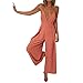 Produktbild Frauen Casual V-Ausschnitt zurück Bogen Overall VENMO Clubwear Bodycon Spielanzug Strampler| Einteiler in Unifarben | Overall mit Neckholder | Jumpsuit rückenfrei | Romper mit Gürtel Hosenanzug (Orange, S)