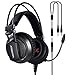 Price comparison product image Xiberia PS4 Headset, V10, PC Gaming Headphones with Microphone, Volume Control, Over-ear Gamer Headset with Braided Cable for PS4/SWITCH/Laptop/Computer (Gray-3.5mm)