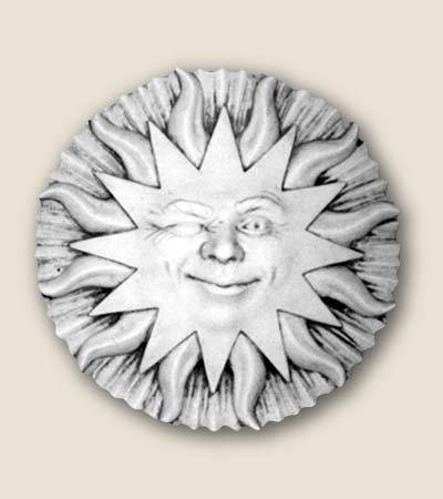 Schöne Wanddeko Sonne aus Steinguss frostfest Gartendeko Raumdeko - 3