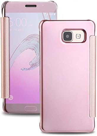 Samsung Galaxy A5 2016 Case, XMTIKO PC Luxury View Mirror Flip Case For Samsung Galaxy A5 (2016) /Galaxy A510 (Rose Gold)