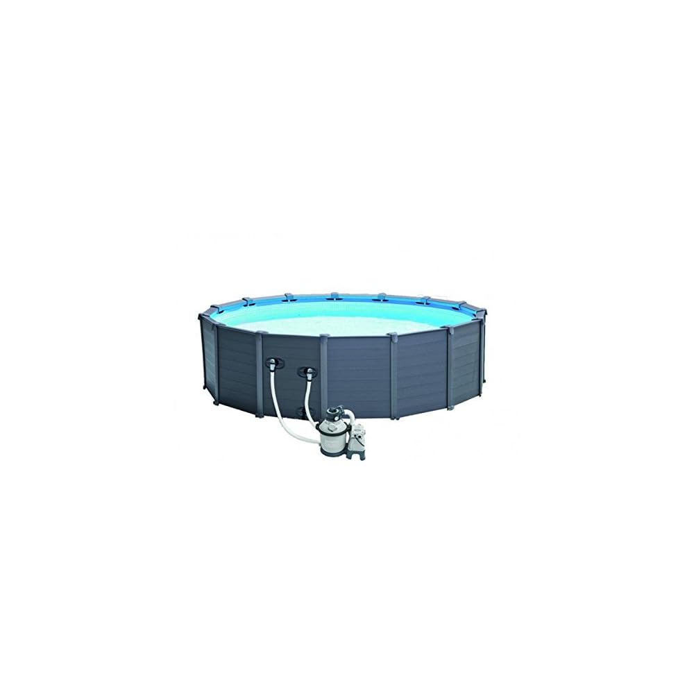 Intex Graphite Gray Panel Pool Set, blau/grau, 478 x 478 x 124 cm, 16