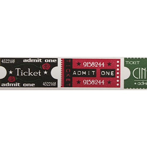 RAYHER 58114000 Washi Tape Tickets, 30 mm, Rolle 15 m