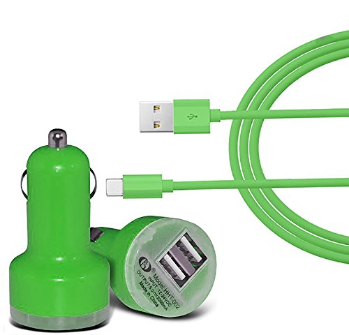 Preisvergleich Produktbild USB Typ C KFZ-Ladegerät, Dual USB Bullet KFZ Auto Ladegerät mit Typ C USB-Kabel Sync & Charge Reise Adapter Ladegerät 2 in 1 Pack für Samsung Galaxy A3 (2017), A5 (2017), A7 (2017), Galaxy Note 8, Galaxy S8, Galaxy S8 Plus und alle Typ C Die Geräte unterstützen