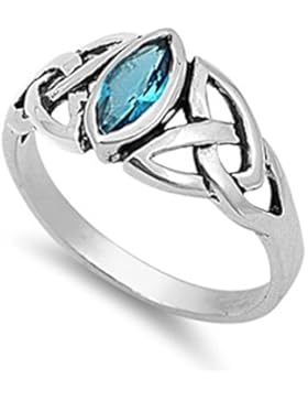 Ring aus Sterlingsilber mit Zirkonia - Keltisches Design