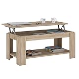mesa de centro cuadrada color cerezo Medidas cerrada: 102 cm (ancho) x 50 cm (fondo) x 43 cm (altura). Medidas elevada: 102 cm (ancho) x 50 cm (fondo) x 54 cm (altura). Ideal para cualquier tipo de salón, pudiendo tener a mano todo lo que te interese. Mesa con función elevable podrás trabajar, comer o lo que desees de una manera cómoda.