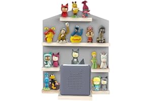 Shudyear Toniebox Regal mit Platz für 14 Tonie-Figuren, Tonie Box Magnetisches Wandregal, für Kinder zum Spielen und Sammeln (Grau,Haus)