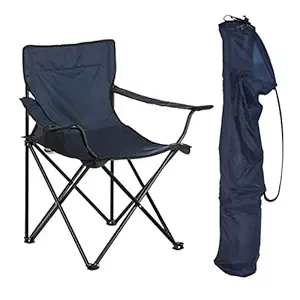 Tip&Top creation Foldable Chair to Seat Garden, Home, Beach, Outdoor, Travelling Camping Chair Lawn Folding Chair with a Small Cup Holder Comfortable Armrests and Storage Bag