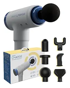 Caresmith CHARGE Cordless Massage Gun | Deep Tissue Percussion Body Massage Machine For Pain Relief | 6 Specialized Heads | Massager Machine For Full Body