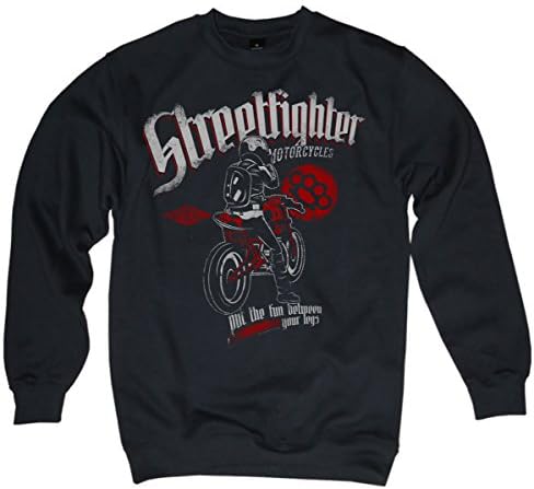 NG articlezz Pullover Streetfighter Bikes Knuckleduster Custom Biker S-3XL - Black/Black, S
