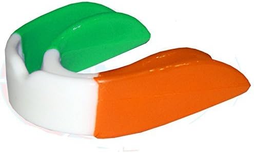 FASHIONCHIC Adults Kids Women Men Senior Junior Gum Shield Case Mouth Guard MMA Boxing Rugby Sports Protection Mouthguard Kickboxing Teeth Tooth Guard (Orange white Green, Senior)