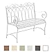 Produktbild CLP Gartenbank DIVAN im Landhausstil, aus lackiertem Eisen, 106 x 51 cm - aus bis zu 6 Farben wählen Weiß