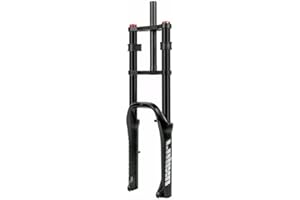 HIMALO 20 Inch Bike Suspension Fork 4.0 Tire Fat Fork Straight Double Shoulder Air Fork Travel 110mm QR 135mm Disc Brake Front Fork Rebound Adjustable (Color : Black)