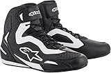 Suela resistente. Alpinestars Faster 3 RideKnit - Botas de motociclismo, color blanco y negro