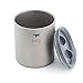 Produktbild Keith 200ml~600ml Pure Titanium Double Wall Water Mugs Titanium Lid Drinkware Outdoor Camping Water Coffee Beer Cup Ultralight Travel Mug