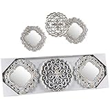 GICOS IMPORT EXPORT SRL Set 3 pannelli decorativi da parete 1 pannello 2 specchi in plastica libera installazione ⌀ 25 CM sha